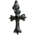 dark funeral cross pendant with a hand charm