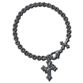 Sanctuary Chain  bracelet with a cross on it.